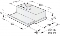 Odsavač Gorenje TH64E4BG technický nákres